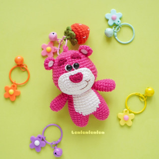SET LEN MÓC GẤU DÂU LOTSO (SET NHUNG/SET MÓC KHOÁ)