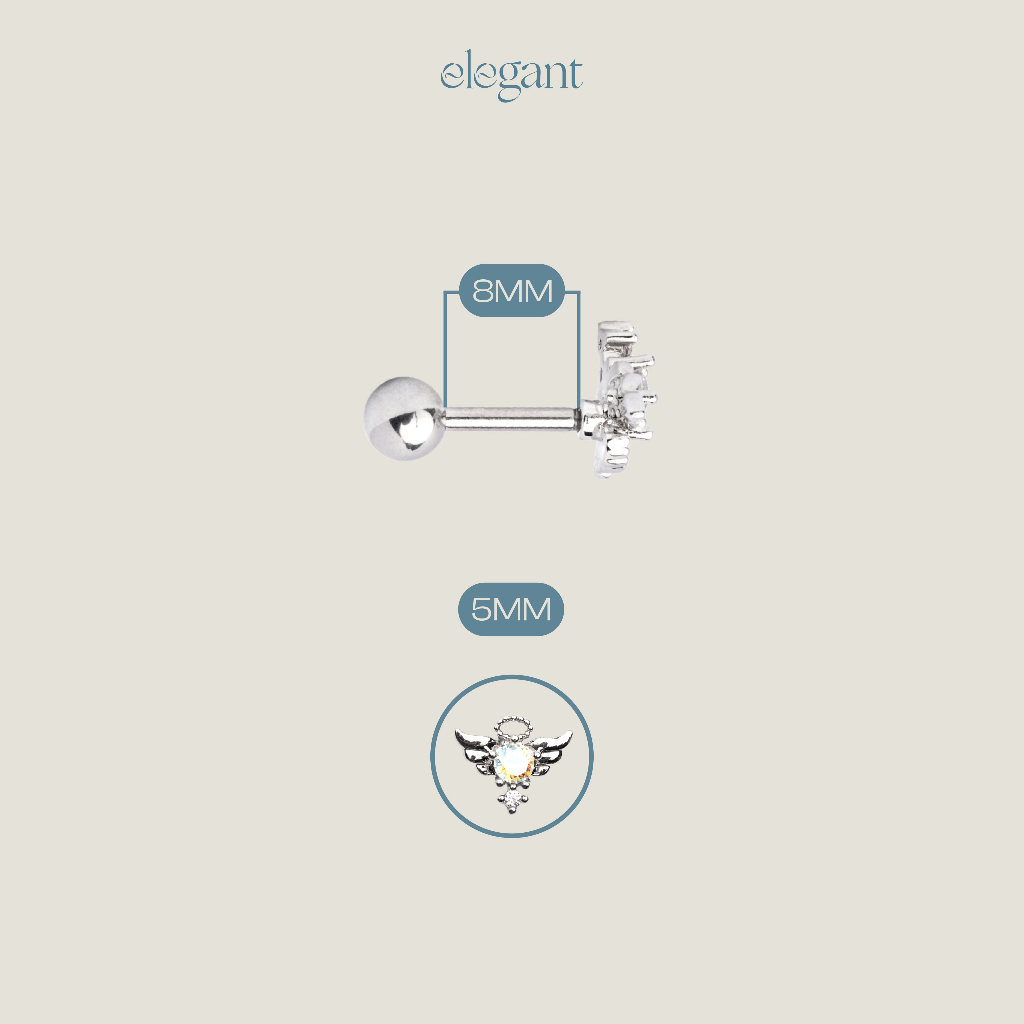 Khuyên tai đá màu CRYSTAL COLOR ANGEL Elegant