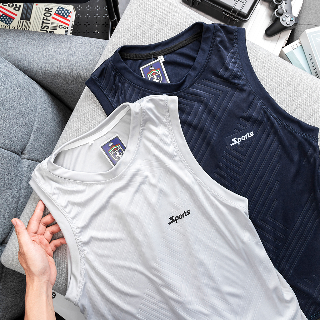 Áo tanktop nam, áo sát nách nam, áo ba lỗ nam dập vân thể thao thun lạnh co giãn 20X70V