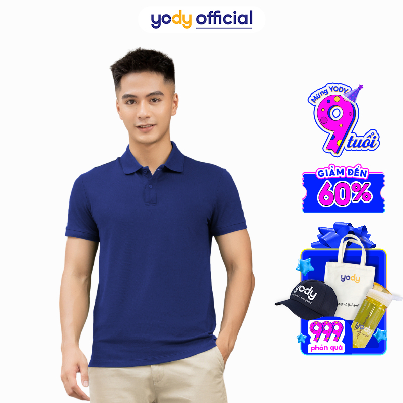 Áo polo nam YODY mắt chim gia đình đứng form thoáng mát MPS42