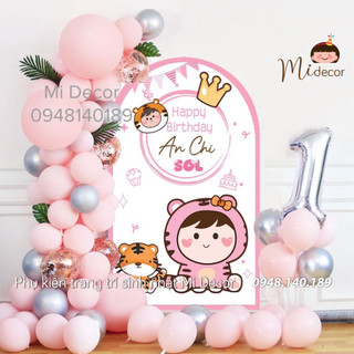 Set bóng hồng trang trí sinh nhật cho bé gái