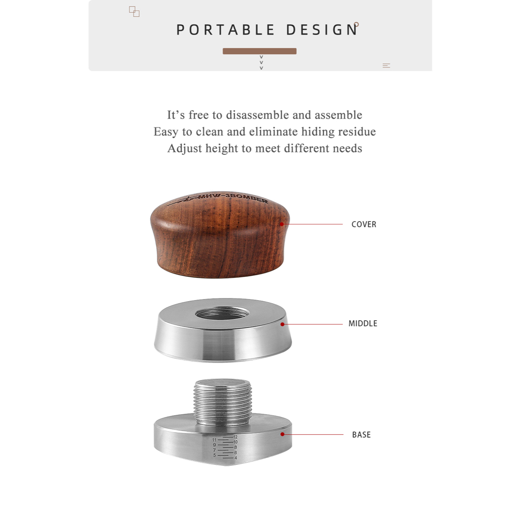 Dụng Cụ Tamper Nén Và OCD San Cà Phê 58.35mm Sokudo MHW-3BOMBER | SOKUDO SERIES TAMPER & DISTRIBUTOR