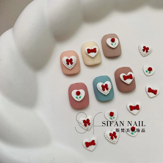 charm tim trang trí móng,charm tim mới