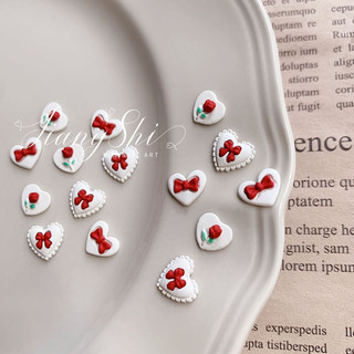 charm tim trang trí móng,charm tim mới