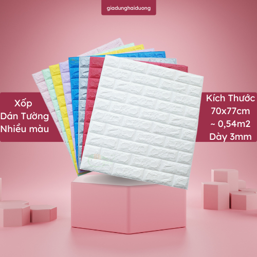 Xốp Dán Tường 3D Trang Trí Nhà Cửa, Cách Âm Cách Nhiệt, Kích Thước 70*77, Dày 3,5mm