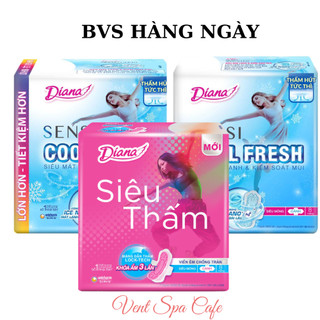 Diana SenSi Cool Fresh siêu mỏng cánh mát lạnh 8 miếng BVS 20 miếng băng vệ sinh Diana Sensi Than Hoạt Tính