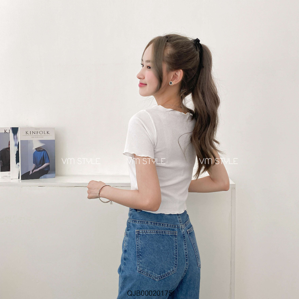 Quần jean baggy nữ VMSTYLE cắt đùi lai thường  36 QJB00020