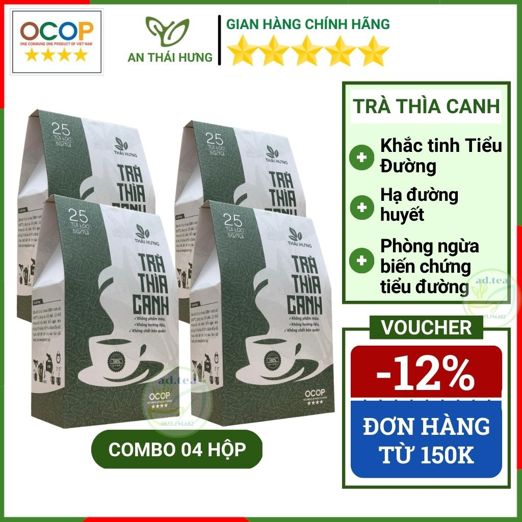 Trà Thìa canh Thái Hưng Khắc Tinh Tiểu Đường ổn định đường huyết - Combo 04 hộp