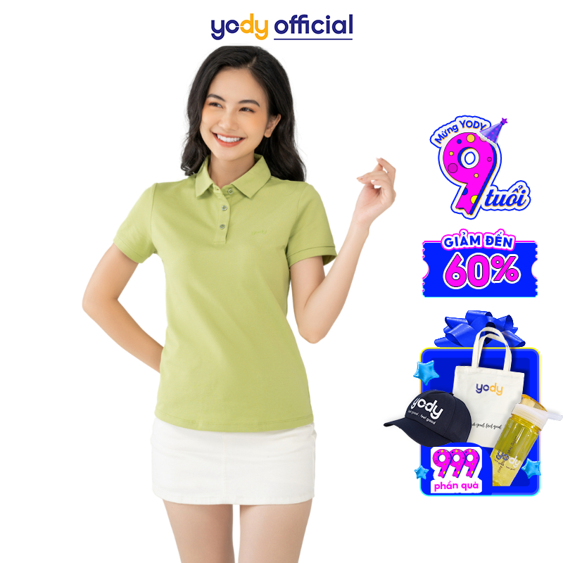 Áo polo nữ YODY vải cotton mắt chim gia đình mềm mại chống nhăn nhàu bai gião APN5434 - NPS44 | BigBuy360 - bigbuy360.vn