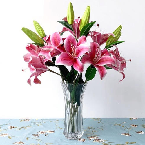Hoa ly, hoa giả để bàn, cành hoa ly 3 bông 1 nụ trang trí phòng khách - Hana Flower | BigBuy360 - bigbuy360.vn