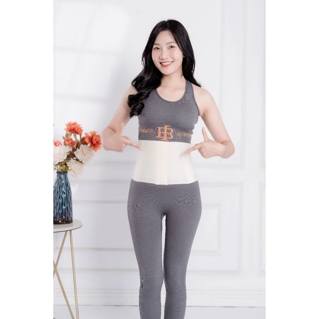 Đai nịt bụng CallaLady siết bụng định hình eo sau sinh chống cuộn chất liệu vải đúc su co giãn thông thoáng