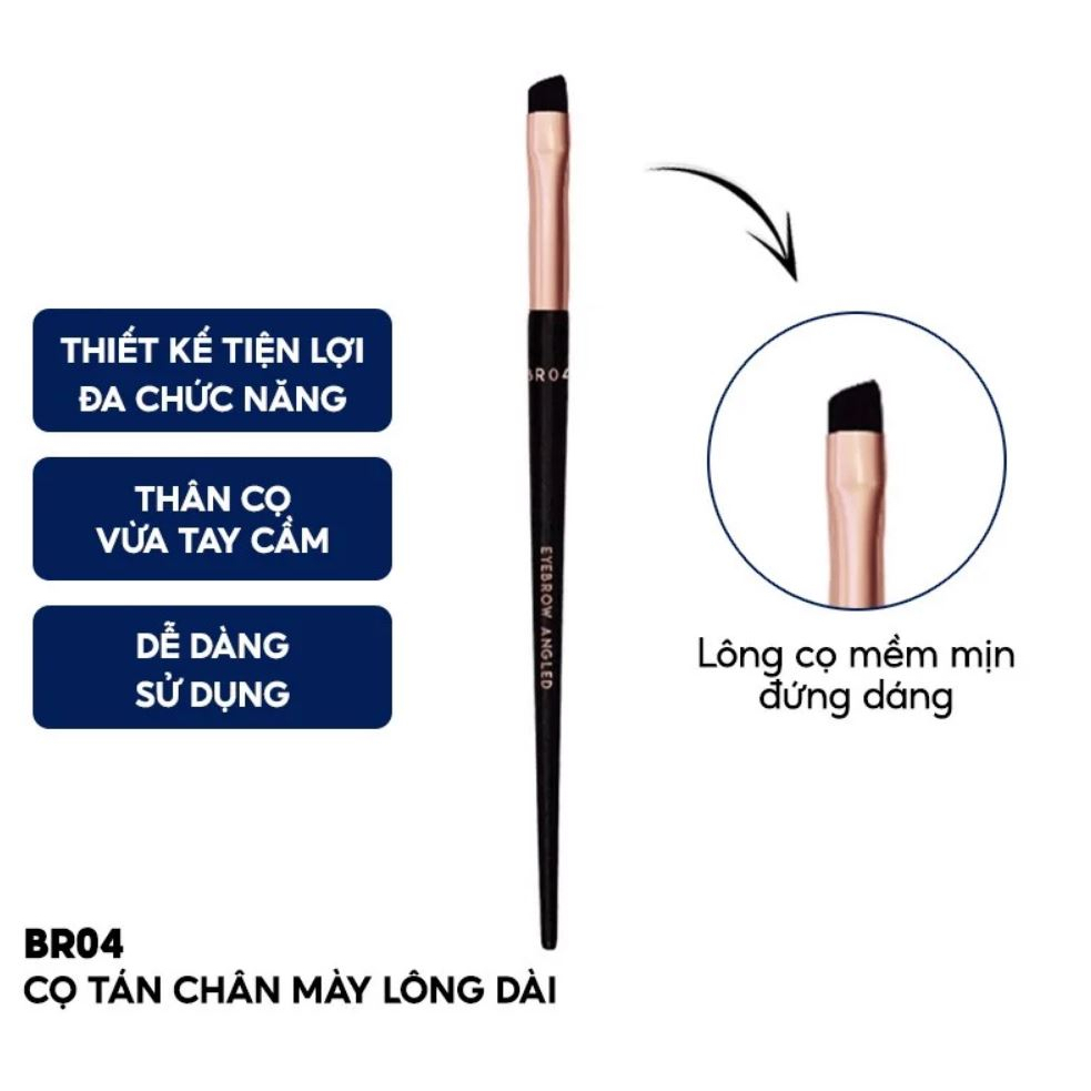 Cọ Tán Chân Mày Lông Dài Vacosi Eyebrow Angled Brush BR04