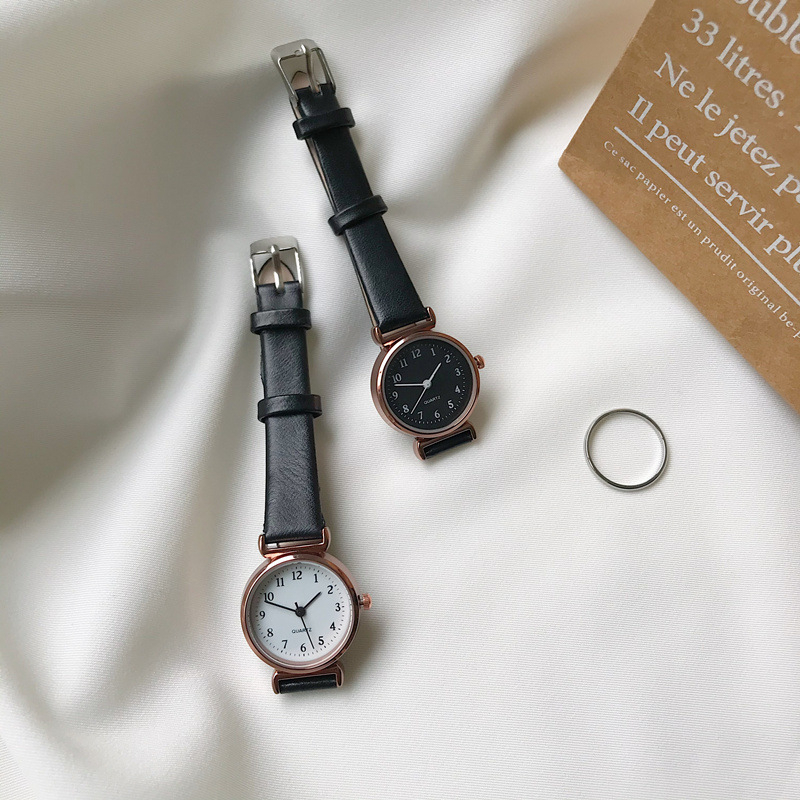 Đồng hồ nữ QUARTZ dây da mảnh đơn giản nhỏ gọn phong cách cổ điển vintagee phù hợp mọi lứa tuổi | BigBuy360 - bigbuy360.vn