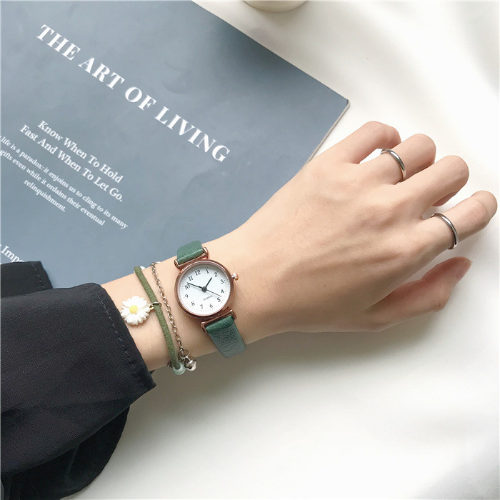 Đồng hồ nữ QUARTZ dây da mảnh đơn giản nhỏ gọn phong cách cổ điển vintagee phù hợp mọi lứa tuổi | BigBuy360 - bigbuy360.vn