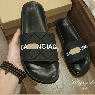 Dép nam nữ quai ngang balen chữ trắng _ dép balen vip hot trend