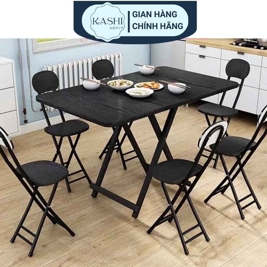 Bàn ăn gấp gọn KASHI chất liệu gỗ thiết kế thông minh đa năng mặt gỗ chống nước sử dụng ăn cơm, uống nước