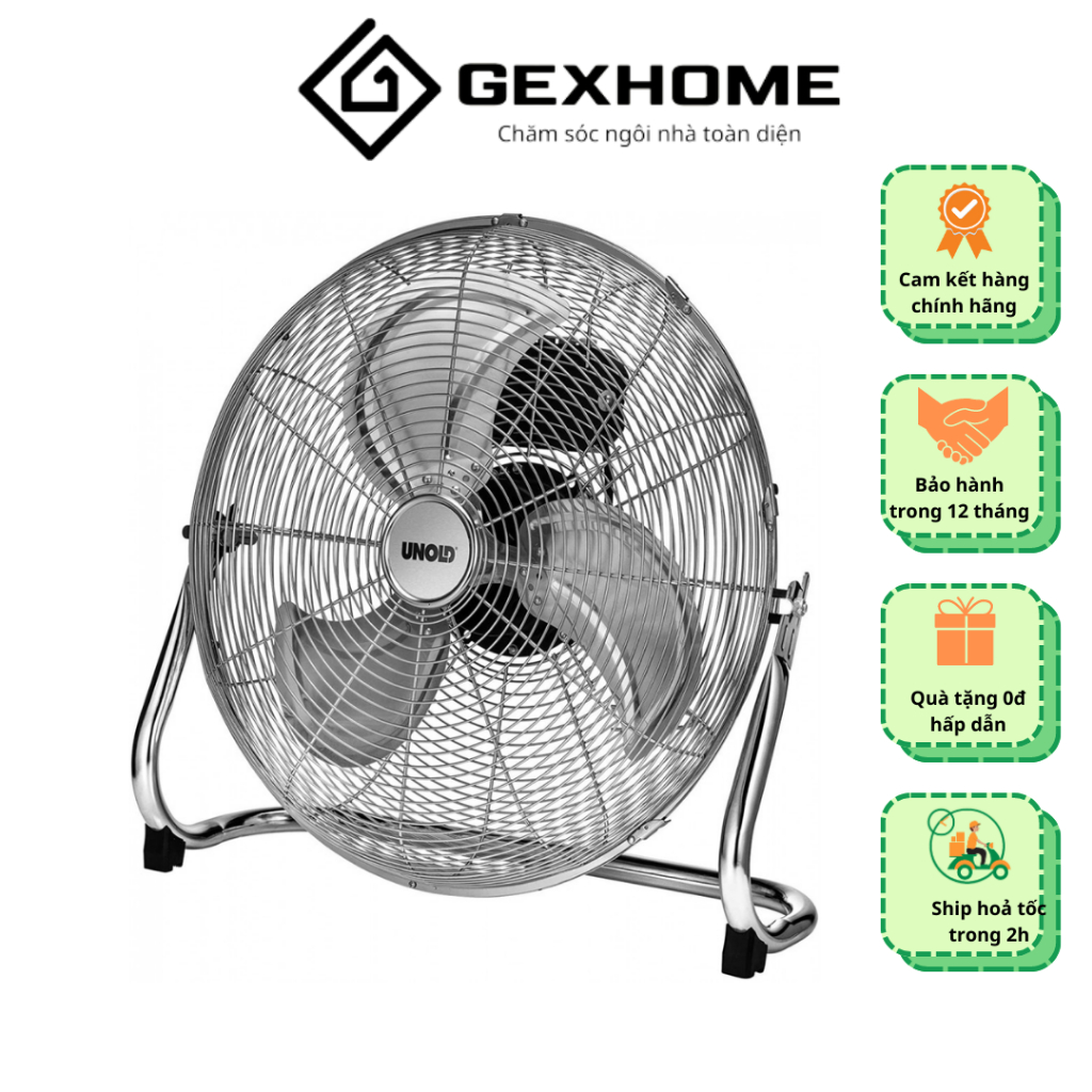 Quạt sàn Gemhaus GH450 chất liệu sáng bóng, công suất 120W mạnh mẽ