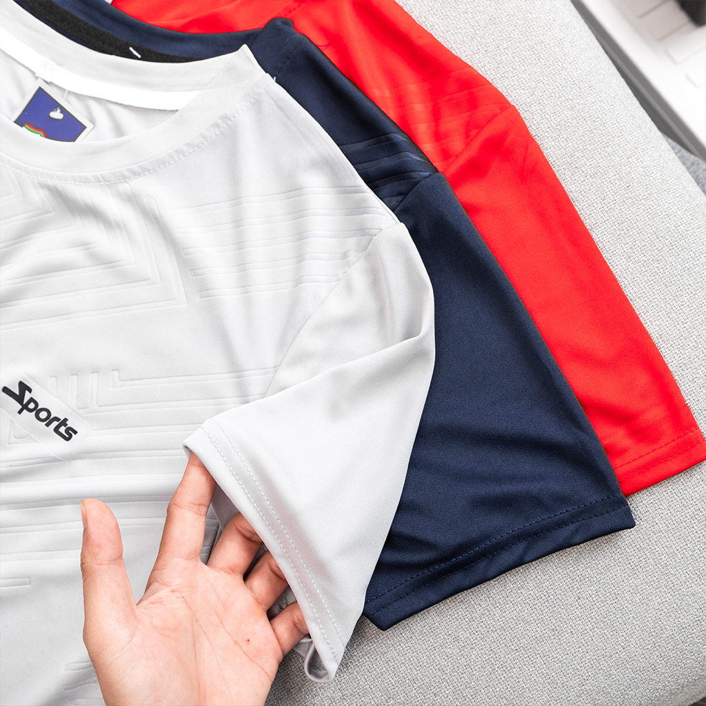 Áo thun nam thể thao ngắn tay cổ tròn đẹp thun lạnh cao cấp đập vân X24A