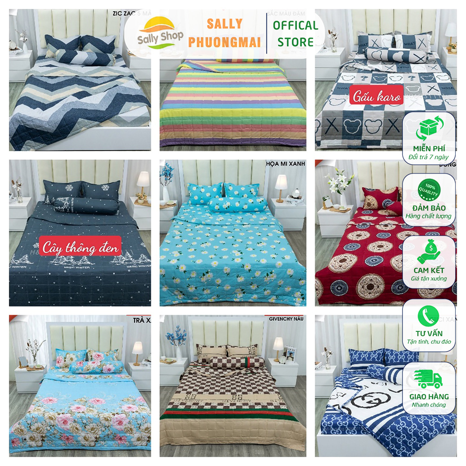 Bộ Ga Gối Cotton Poly Hè Thu 3 Món - Siêu Sale Đủ Kích Thước [TH]