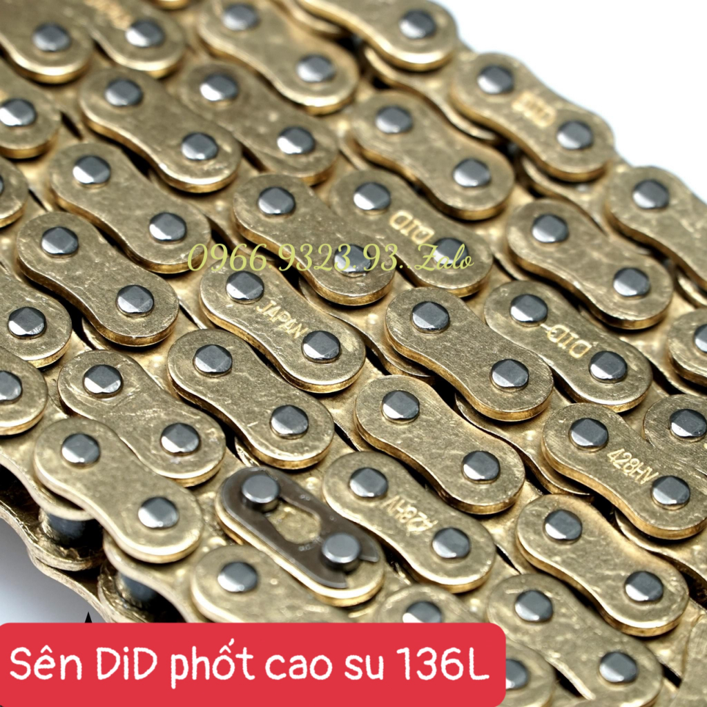 Sên Vàng Phốt Cao Su DID 428VIX SEALED CHAIN GOLD T-ring 136L Chính Hãng DID Thailand