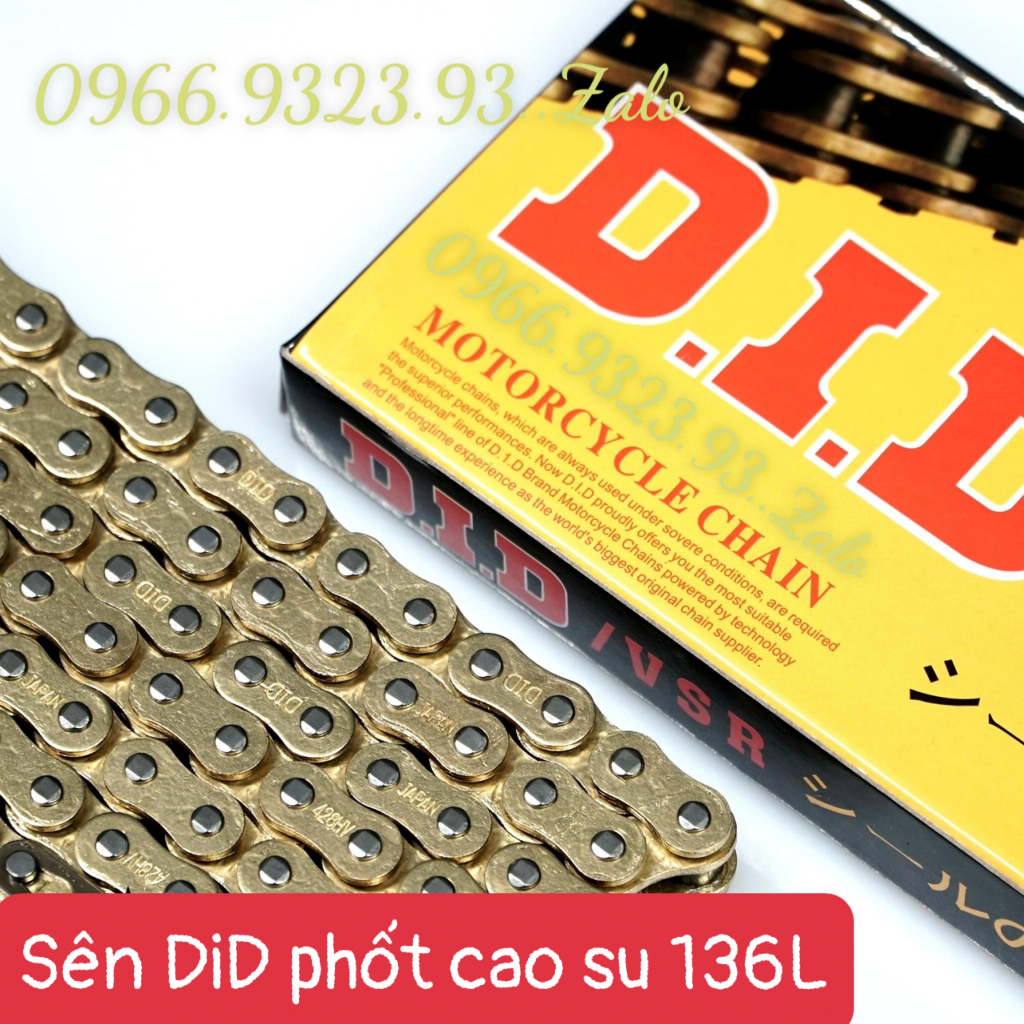 Sên Vàng Phốt Cao Su DID 428VIX SEALED CHAIN GOLD T-ring 136L Chính Hãng DID Thailand