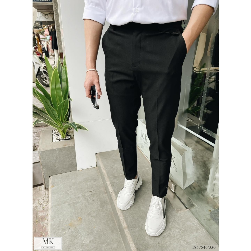 Quần Âu Cộc Nam Đen Basic 2023