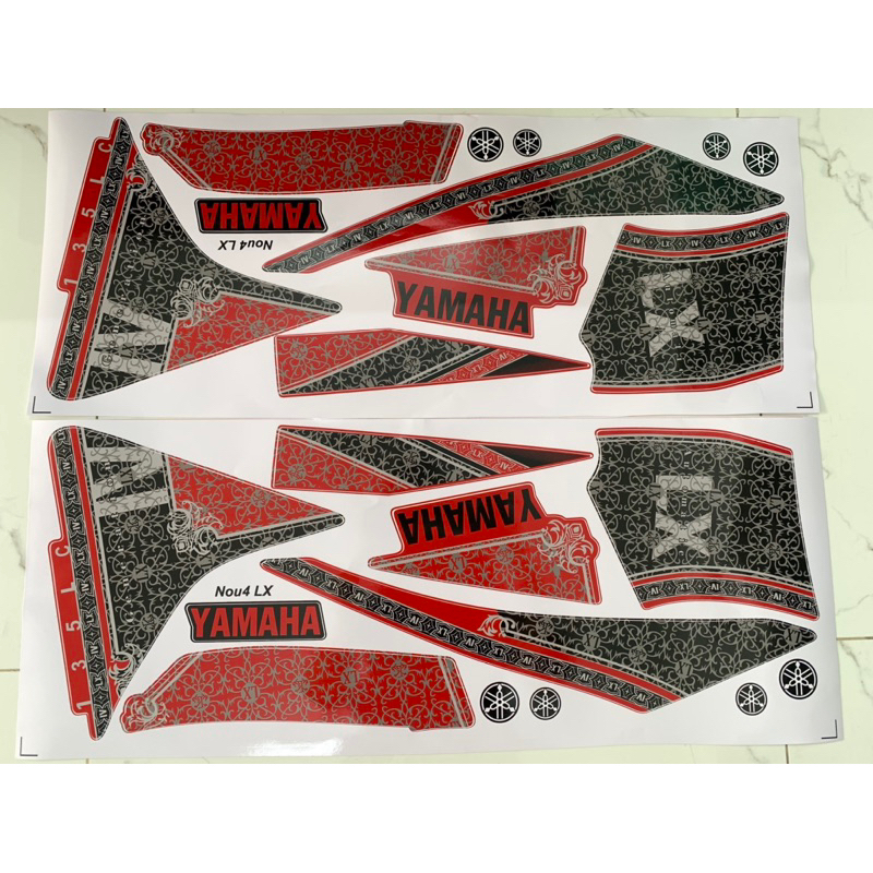 Tem xe Nouvo 4 LX đỏ đen hàng nhập Thái Lan theo xe chất lượng cao dành riêng cho dòng xe nouvo 4