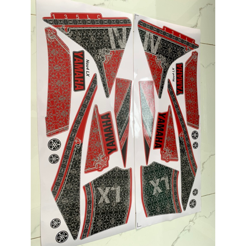 Tem xe Nouvo 4 LX đỏ đen hàng nhập Thái Lan theo xe chất lượng cao dành riêng cho dòng xe nouvo 4