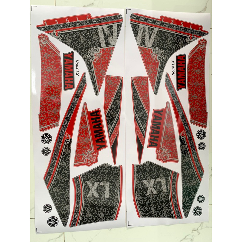 Tem xe Nouvo 4 LX đỏ đen hàng nhập Thái Lan theo xe chất lượng cao dành riêng cho dòng xe nouvo 4