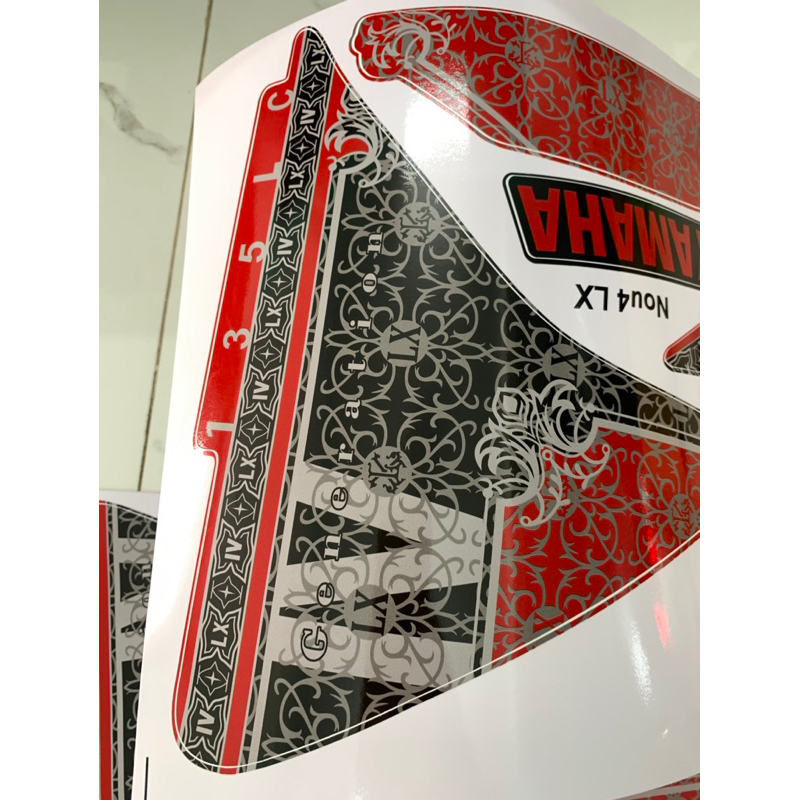 Tem xe Nouvo 4 LX đỏ đen hàng nhập Thái Lan theo xe chất lượng cao dành riêng cho dòng xe nouvo 4