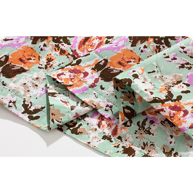Đầm bé gái LITTLE MAVEN cotton hoa xanh nhúng ngực 4-6 tuổi