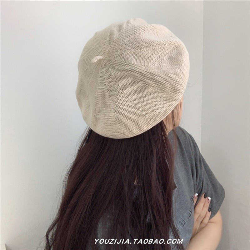 HMH® Mũ beret hè chất liệu lưới thông thoáng khí tag kim loại mới phong cách Hàn Quốc