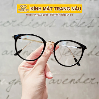 Mắt Kính Gọng Tròn Trong Suốt Phong Cách Retro 9228 - Có thể thay lắp mắt cận