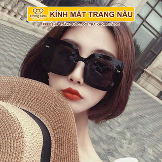 Kính mát thời trang vuông bản to chống tia uv400 chống chói bảo vệ mắt tuyệt đối - Kính mát đi biển cho người mặt to9125