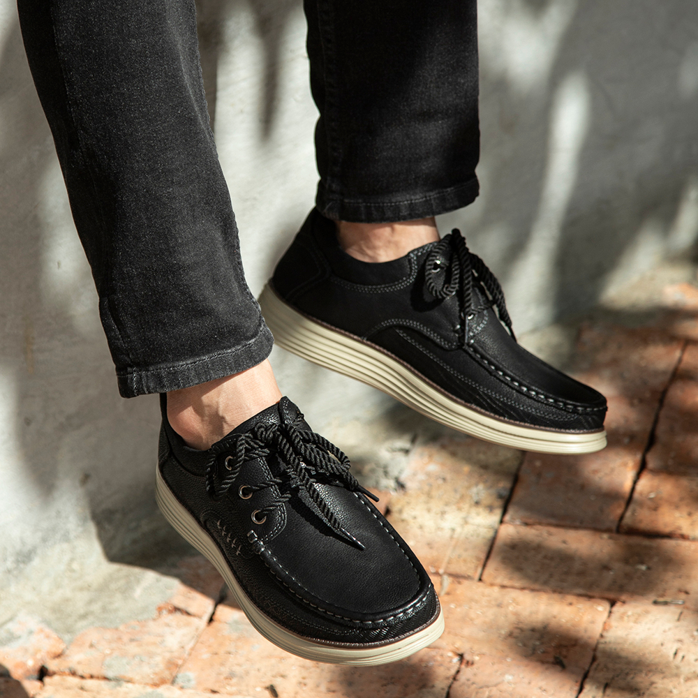 Giày da nam MULGATI Casual da bò cao cấp buộc dây da sần - 203128