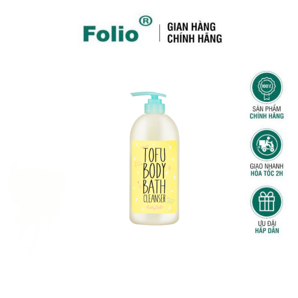 Sữa Tắm Trắng Da Đậu Phụ Cathy Doll Tofu Body Bath Cleanser (750ml) Folio
