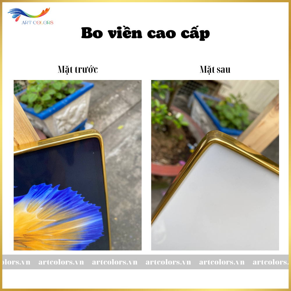 Tranh treo tường - Tranh tráng gương Phật Giáo tấm ngang treo phòng khách, phòng thờ - KT40x60cm