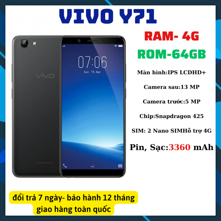 Điện thoại smartphone VIVO Y71 ram 6G/128G chơi game mượt zalo/fb tiktok cực êm- BH 1 năm