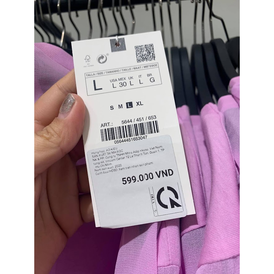 Áo phông tím Zara auth sale