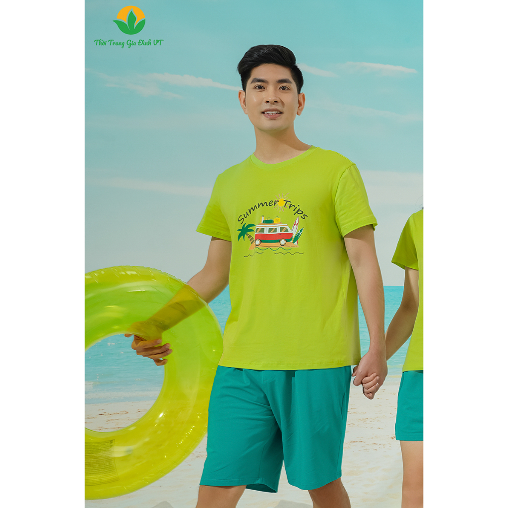 Áo cộc nam mùa hè Thời trang gia đình VT chất cotton A04.2201