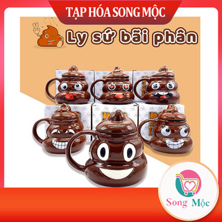 Cốc sứ hình bãi phân, ly uống nước hình cục shit, ly nước poo mug quà tặng cực troll