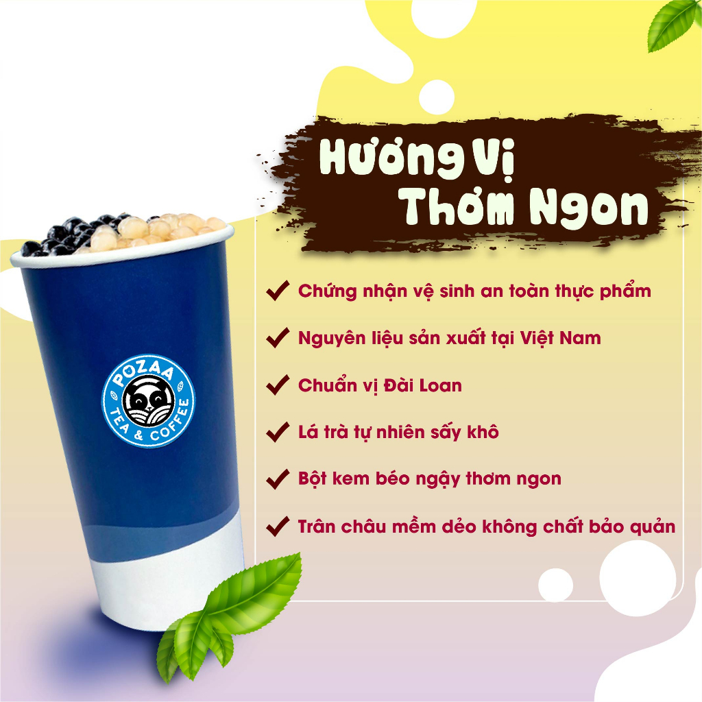 Set trà sữa tự pha, nguyên liệu làm trà sữa 15-20 Ly Trà Sữa Trân Châu Hoàng Gia Pozaa Nguyên Liệu Tự Pha Thơm Ngon