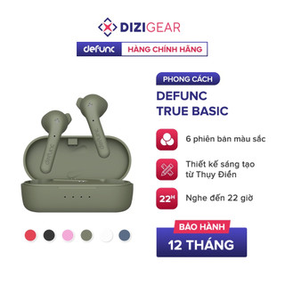 Tai Nghe TWS Defunc True Basic, Bluetooth 5.2, Cảm Ứng, Kháng Nước IPX4, Nghe Đến 22H - Chính Hãng BH 12 Tháng Dizigear