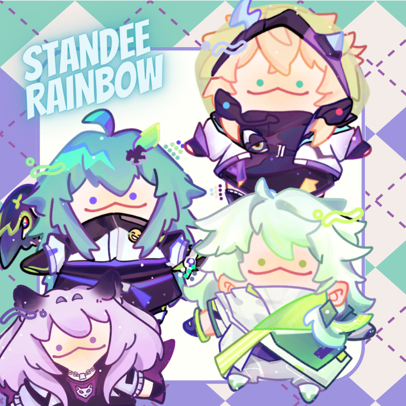 Mô hình standee lắc lư rainbow 3cm