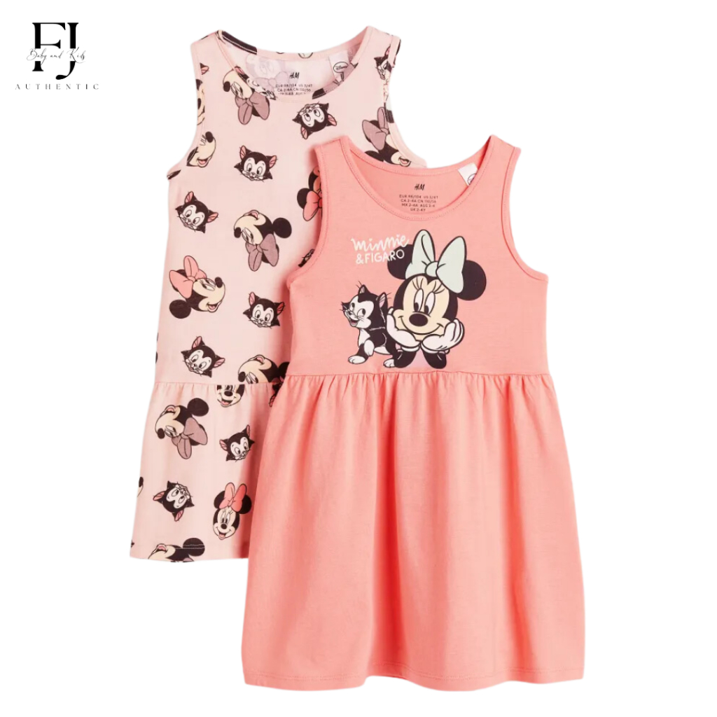 Váy sát nách bé gái chính hãng HM, váy sát nách họa tiết minnie cho bé 2-8 tuổi Auth