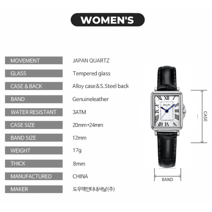 Đồng hồ VALENTINO RUDY VR1125A Watch Square Classic Leather