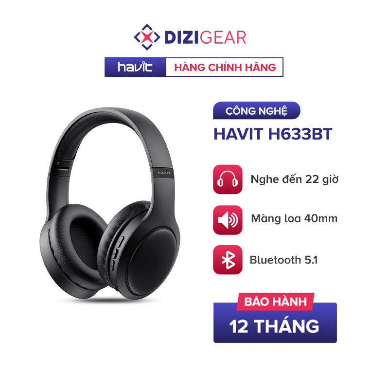 Headphone Bluetooth Havit H633BT RGB - Hàng Chính Hãng