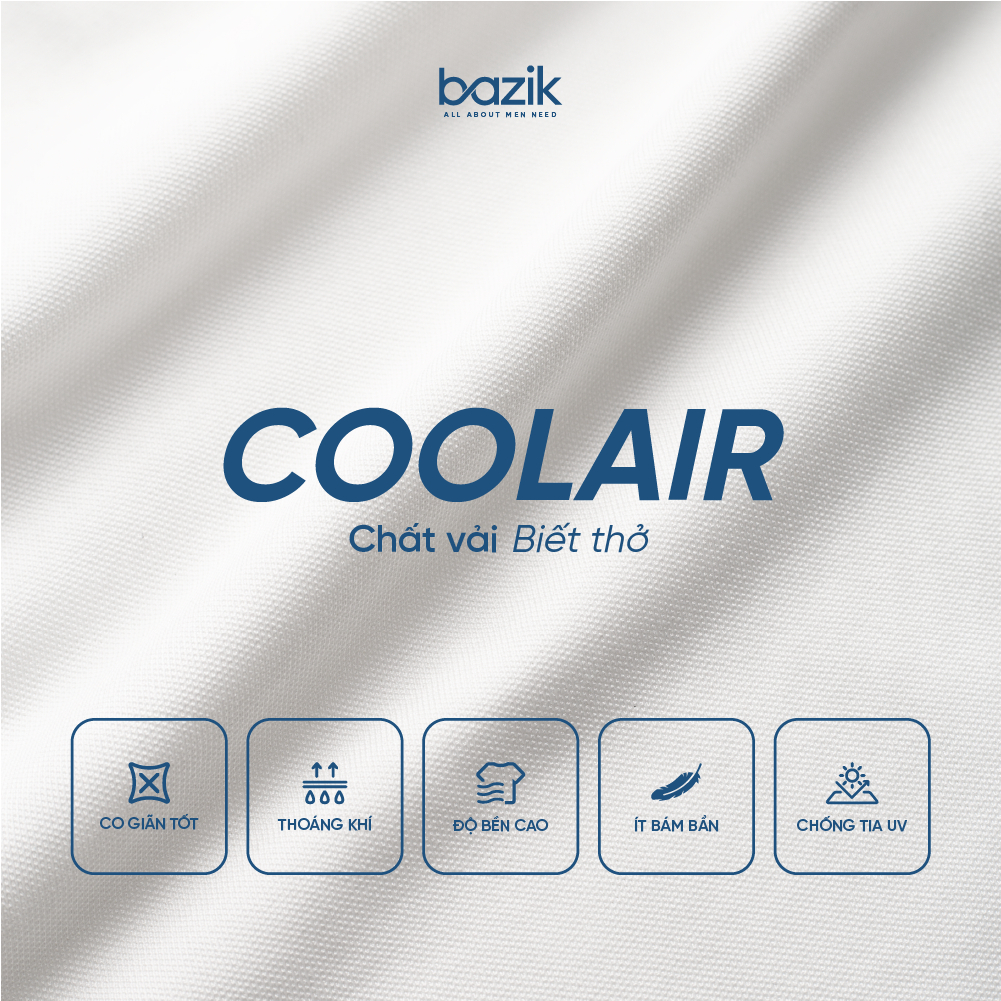 Áo Polo Nam BAZIK Phối Cổ Màu Đen Dệt Viền Tay Ngắn Thanh Lịch Sang Trọng Chất Liệu CoolAir Co Giãn Thoải Mái PL23Q04