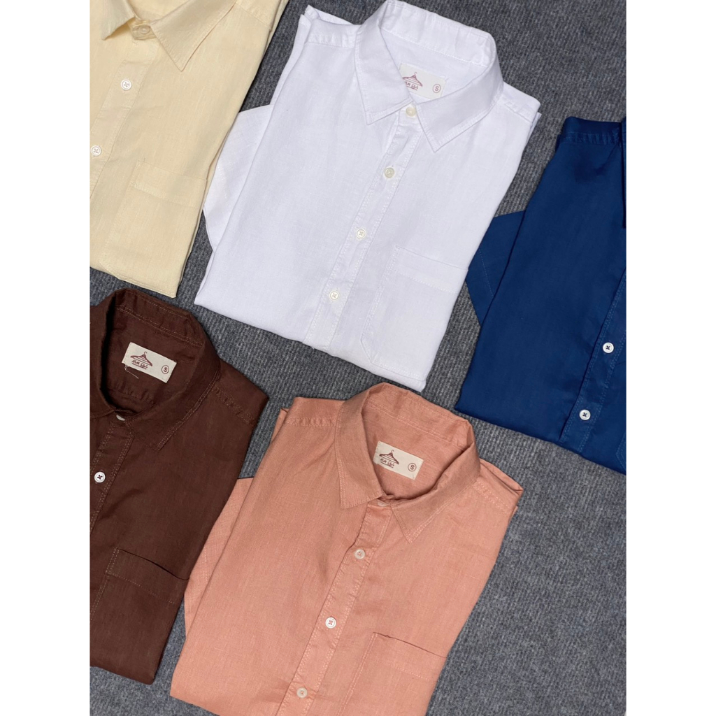 Sơmi Linen Nam Tay Ngắn 1 Túi Tinh Tế Thoáng Mát