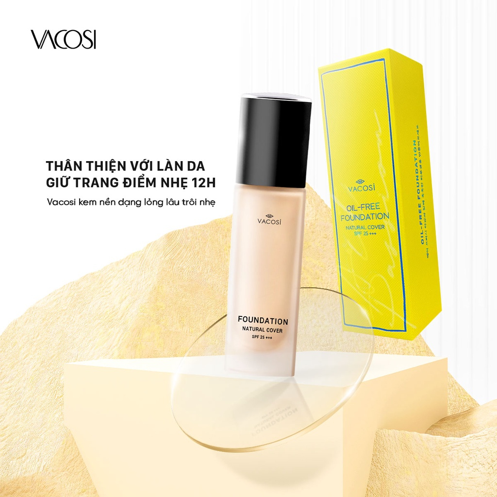 Kem Nền Kiềm Dầu Mịn Da VACOSI SPF25+++ Natural Cover
